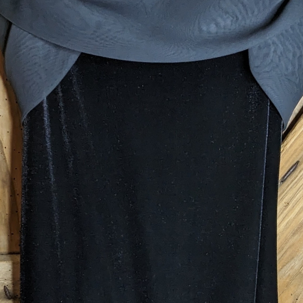 Vtg Betsy & Adam Velvet chiffon Dress Black Size 3/4 Spaghetti straps Zipper W-1 - Picture 15 of 15